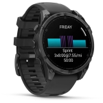 Garmin 010-02904-09 fēnix 8 47 mm AMOLED 全方位戶外進階GPS智慧腕錶 (岩灰白鋼錶圈/ 黑色矽膠錶錶帶)
